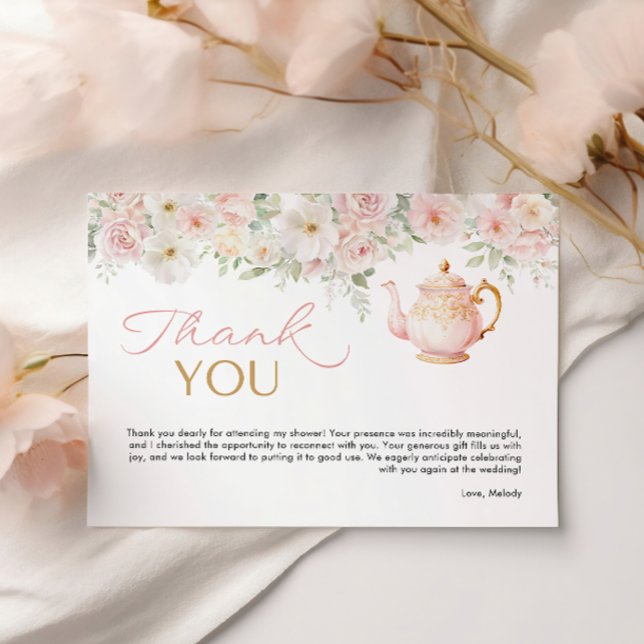 Cartão De Agradecimento Tea Party Bridal Shower Thank You Card (Tea Party Bridal Shower Thank You Card)