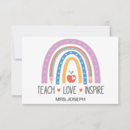 Cartão De Agradecimento Teach Love Inspire Teacher