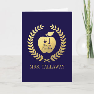 Cartão De Agradecimento Teacher Appreciation Faux Gold Foil Custom Name