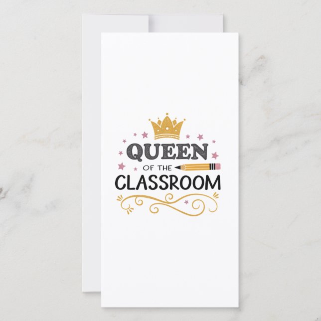 Cartão De Agradecimento Teacher Appreciation Gift – Queen of the Classroom (Frente)