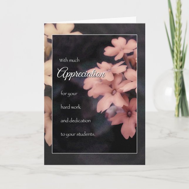 Cartão De Agradecimento Teacher Appreciation, Pink Floral Thank You Card (Frente)