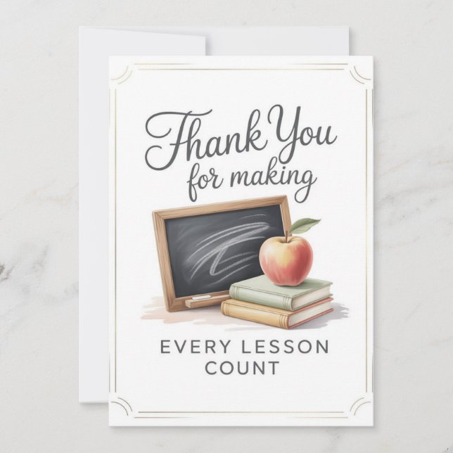 Cartão De Agradecimento Teacher Thank You Card (Frente)