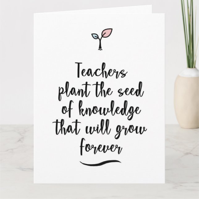 Cartão De Agradecimento Teacher 'Thank you' Card (Frente)