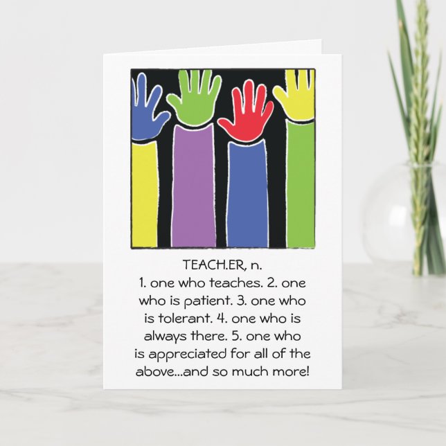 Cartão De Agradecimento Teacher Thank You Greeting Card (Frente)