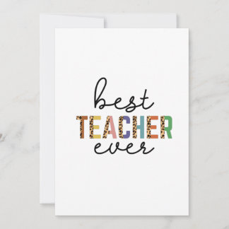 Cartão De Agradecimento Teacher's Day Best Teacher Ever