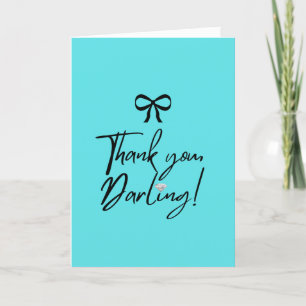 Cartão De Agradecimento Teal & Diamante