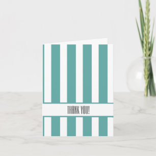 Cartão De Agradecimento Teal White Stripes Obrigado