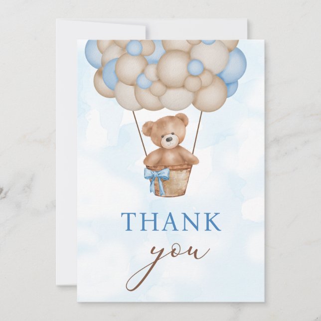 Cartão De Agradecimento Teddy Bear Baby (Frente)