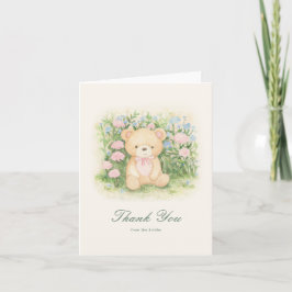 Cartão De Agradecimento Teddy Bear Garden Classic