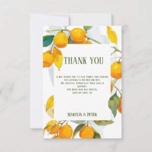 Cartão De Agradecimento tema aquarela laranja Cores brilhantes