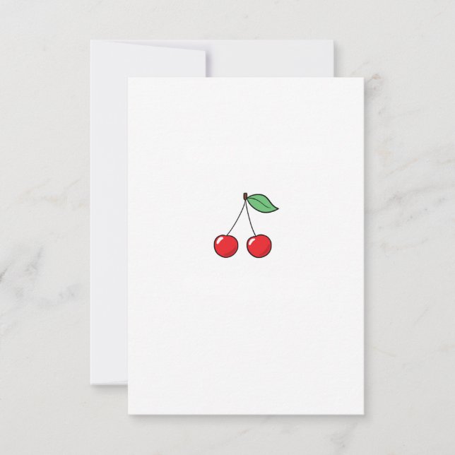 Cartão De Agradecimento Tema cereja, design cereja (Frente)