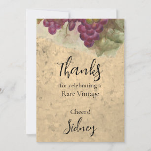 Cartão De Agradecimento Tema de Aniversário de Vinhos Raros e Elegantes Vi
