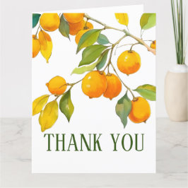 Cartão De Agradecimento tema de aquarela laranja Cores brilhantes