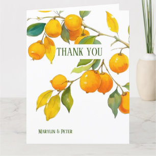Cartão De Agradecimento tema de aquarela laranja Cores brilhantes