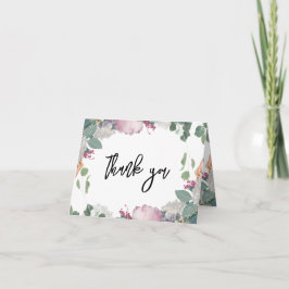 Cartão De Agradecimento Tema de Casamento Floral