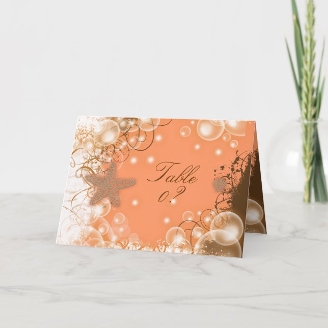 Cartão De Agradecimento Tema de casamento na praia ~ mesa com 2 lugares (Frente)