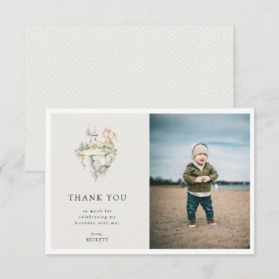 Cartão De Agradecimento Tema de Dragão Fofo Festa de Aniversário Foto