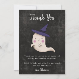 Cartão De Agradecimento Tema de Halloween Little Boo para festa de anivers