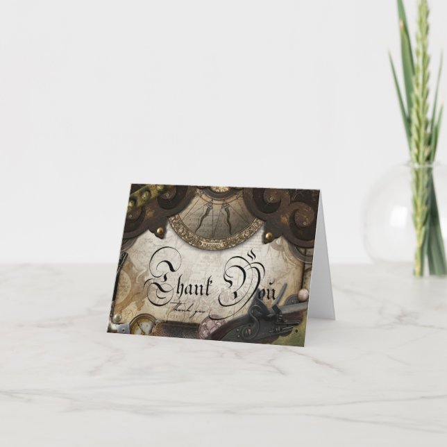 Cartão de Agradecimento Temático de Pirata do Velh (Frente)