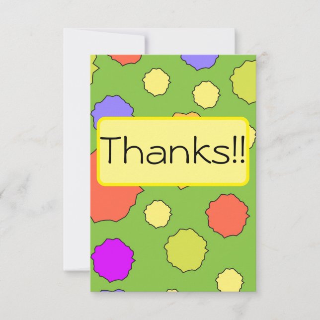 Cartão De Agradecimento Temático "Retro Funky" 60/70 (Frente)