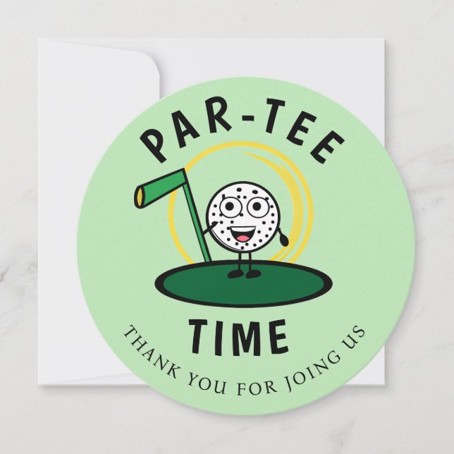 Cartão De Agradecimento Tempo Par-Tee Golfista (Frente)