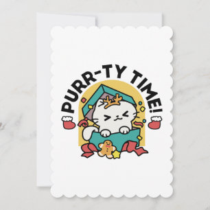 Cartão De Agradecimento Tempo Puro! - Design de Natal para Gatos Festivos