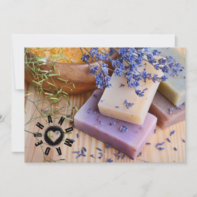 Cartão De Agradecimento Tendência de Lavanda do Soap Maker com Sinal de Am (Frente)