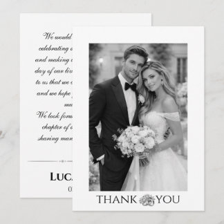 Cartão De Agradecimento Tendências de Fotos de Casamento Personalizadas El