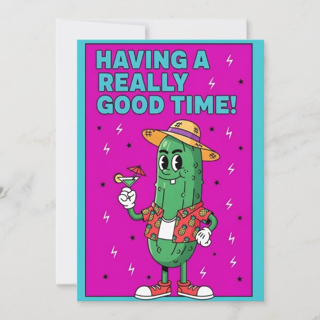 Cartão De Agradecimento Tendo umas férias de pickle engraçadas de verão (Frente)