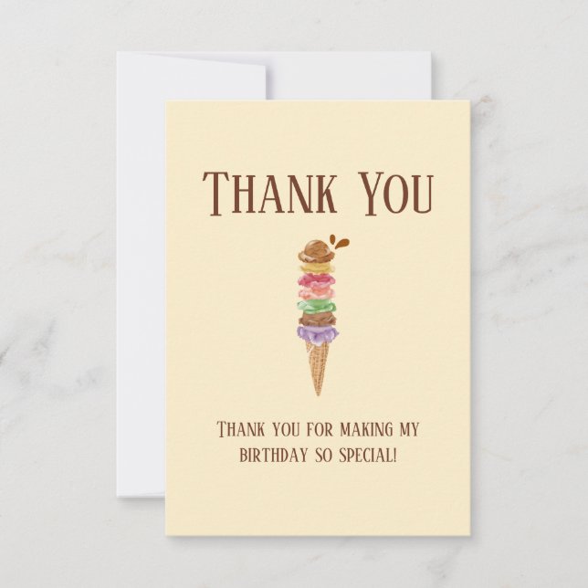 Cartão De Agradecimento Tenha Um Aniversário Doce (Frente)