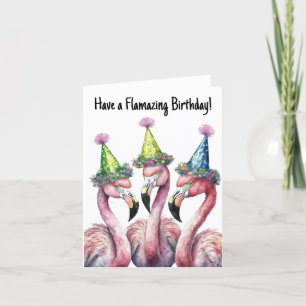 Cartão De Agradecimento Tenha uma placa Flamingo de aniversário incrível