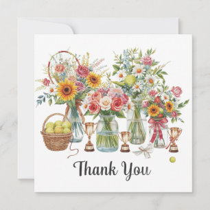 Cartão De Agradecimento Tênis com flores do tênis player