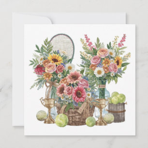 Cartão De Agradecimento Tênis com flores do tênis player