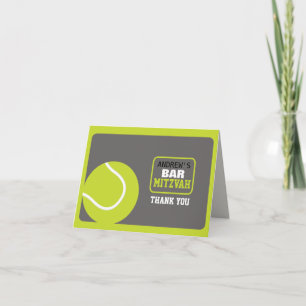 Cartão De Agradecimento TENNIS Bar Mitzvah Invitation Thank You Card