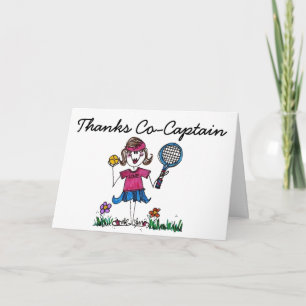 Cartão De Agradecimento Tennis Stick Girl Greeting Card with envelope