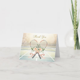 Cartão De Agradecimento Tennis  thank you card with flowers for wedding