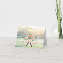 Cartão De Agradecimento Tennis  thank you card with flowers for wedding