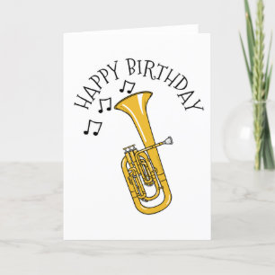 Cartão De Agradecimento Tenor Horn Birthday Card Hornist Brass Musico