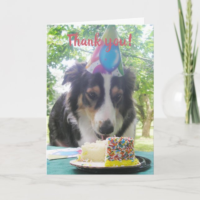 Cartão De Agradecimento "Ter seu bolo e comê-lo também!" Obrigado Ca (Frente)