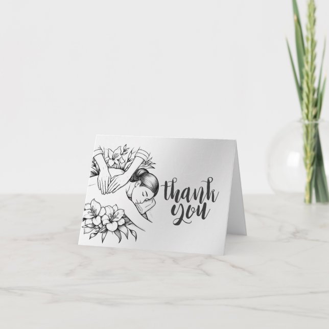 Cartão De Agradecimento Terapêutica de Massagem Terapia Mãos Energia Spa B (Frente)