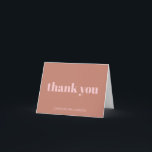 Cartão De Agradecimento Terracotta Blush Modern Birthday<br><div class="desc">Tipografia a negrito Festa de aniversário personalizada Cartões de agradecimentos personalizada moderna em Na moda-Terracotta e Rosa-Esbranquiçado</div>