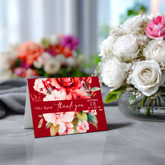 Cartão De Agradecimento Terracotta Burgundy Blush Floral Wedding 