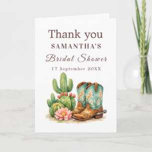 Cartão De Agradecimento Terracotta Cactus Arizona Cowgirl Chá de Noiva