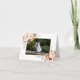 Cartão De Agradecimento Terracotta Floral Boho Casamento de Outono Obrigad