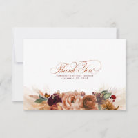 Terracotta Floral Boho Pequeno Obrigado