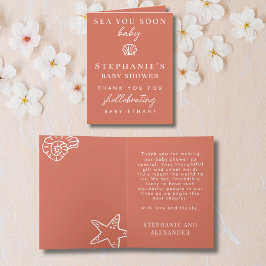 Cartão De Agradecimento Terracotta Sea You Soon Baby Shower Thank You