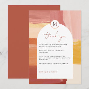 Cartão De Agradecimento Terracotta Sunrise Mesa De Casamento Obrigado