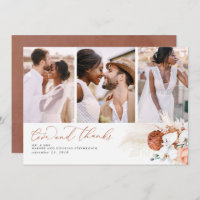 Terracotta Tropical Pampas Grass Casamento Obrigad