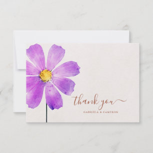 Cartão De Agradecimento Terracotta Watercolor Boho Obrigado de Casamento B