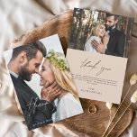 Cartão De Agradecimento Terracotta Wedding Obrigado 2 Fotos<br><div class="desc">Manuscrito de casamento Obrigado Cartões que têm uma foto na frente e atrás. Os cartões Fall, Autumn, Primavera, Summer and Winter... contêm uma moderna tipografia cursiva escrita escrita escrita escrita escrita escrita escrita escrita escrita escrita com letra, elegante, simples e moderna, a ser usada depois de uma simples celebração minimalista...</div>